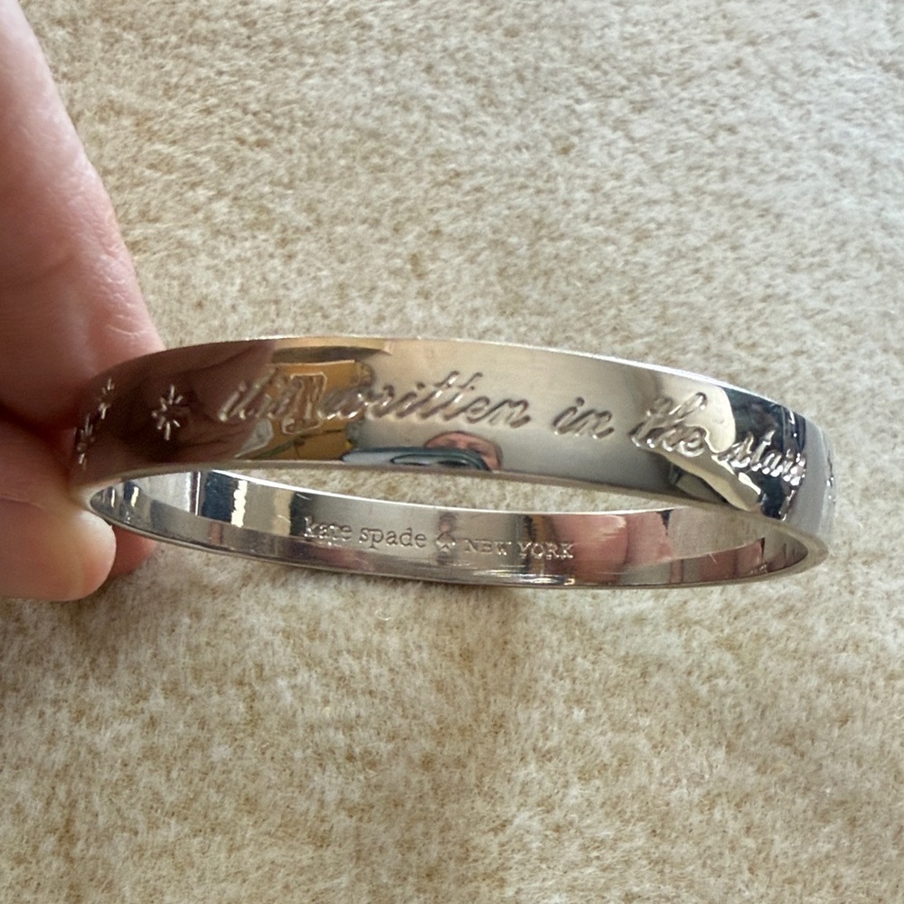 Harder-to-Find Kate Spade Silver Engraved Bracelet - It’s Written in the Stars